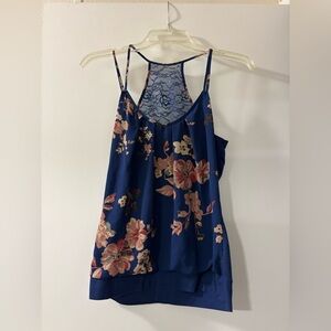 Floral Lace-Back Camisole Top
